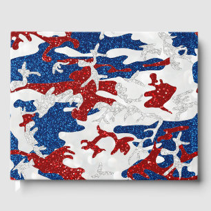 Livre D'or Camo rouge, blanc et bleu 4e juillet Parties scint