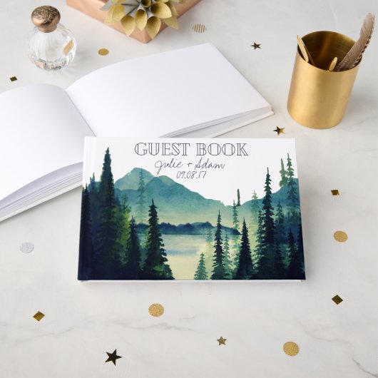 Livre D'or Camping Mariage Custom Guest Book (Recto ouvert)