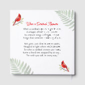 Livre D'or Cardinal Poem Celebration of Life Funeral (Verso)