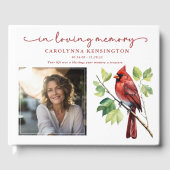 Livre D'or Cardinal Rouge Mémoire d'amour Funérailles Memoria (Recto)