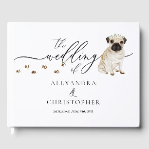 Livre D'or Carlin chiot animal Mariage Calligraphie