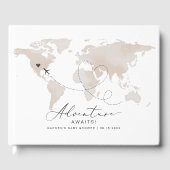 Livre D'or CARMEN Carte Beige Baby shower d'aventure (Recto)