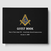 Livre D'or Carré de maçonnerie et boussole Black Freemasons (Recto)