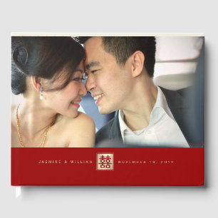Livre D'or Carré d'or Double Bonheur Mariage chinois Photo