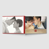 Livre D'or Carré rouge double bonheur Mariage chinois Photo (Complet)