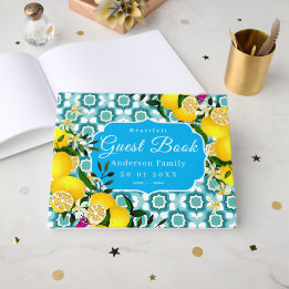 Livre D'or Carreaux Méditerranéens au Citron Bleu