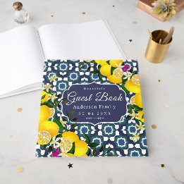 Livre D'or Carreaux méditerranéens au citron Navy