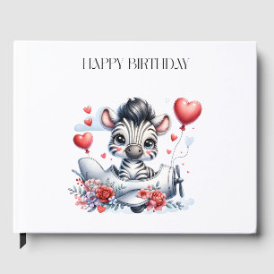 Livre D'or Carte d'anniversaire Zèbre Avion