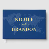 Livre D'or Carte du monde bleu Destination Mariage (Recto)
