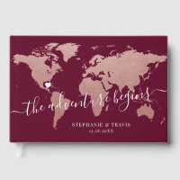 Carte du monde rose Gold Pink et Bourgogne