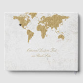 Livre D'or Carte Gold Foil World Destination Mariage Monogram (Verso)