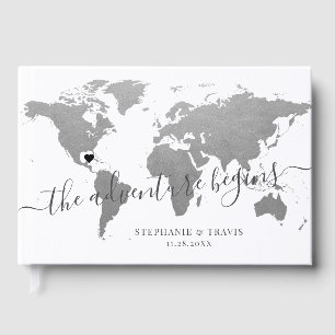 Livre D'or Carte Mondiale Argent Destination Mariage