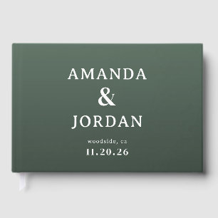 Livre D'or Carton d'invitation de mariage minimaliste vert él