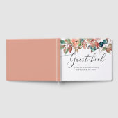 Livre D'or Cascade chute floral bleu script mariage (Complet)