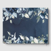 Livre D'or Cascading Peonies Mariage Marine Bleu (Verso)