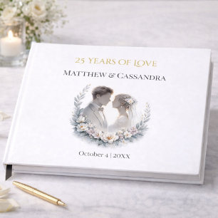 Livre D'or Célébration d'anniversaire de mariage de 25 ans de