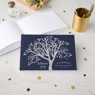 Livre D'or Célébration de la vie Arbre d'argent Personnalisé