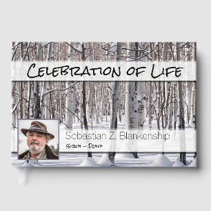 Livre D'or Célébration de la vie Aspens dans la neige Photo p