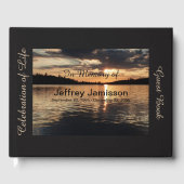 Livre D'or Célébration de la vie, coucher du soleil au lac, N (Recto)