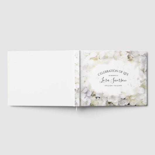 Livre D'or Célébration de la vie dans les Hydrangées blanches (Complet)