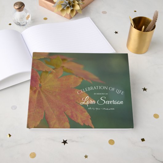 Livre D'or Célébration de la vie en Feuille (Recto ouvert)