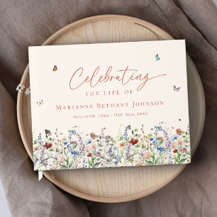 Livre D'or Célébration de la vie mémorial des fleurs sauvages
