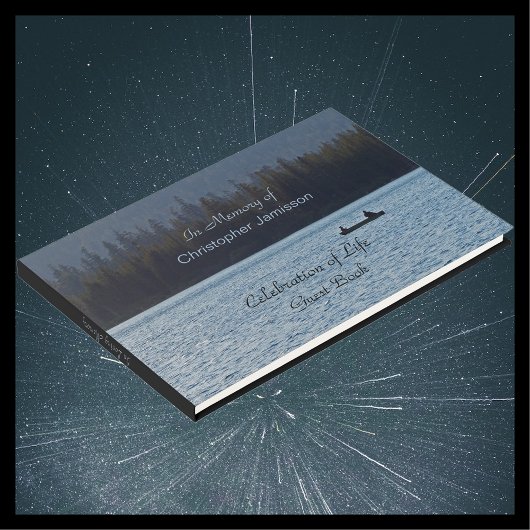 Livre D'or Célébration de la vie, nom, lac, deux pêcheurs