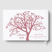 Livre D'or Célébration de l'arbre à vie Script rose moderne (Verso)