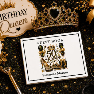 Livre D'or Célébration des 50 ans Gold Glitter Luxe Noir 