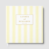 Livre D'or Célébration élégante rayée de crème (Recto)
