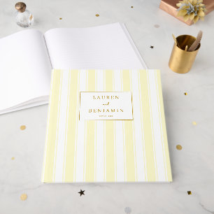 Livre D'or Célébration élégante rayée de crème
