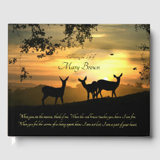 Livre D'or Célébration spirituelle de la vie Cerf et poème in