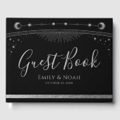 Livre D'or Celestial Black Silver Sun Moon Stars Wedding  (Recto)