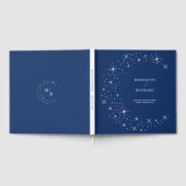 Livre D'or Celestial Elegant Wedding Moon Navy Blue Monogram (Complet)