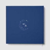 Livre D'or Celestial Elegant Wedding Moon Navy Blue Monogram (Verso)