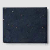 Livre D'or Celestial Floral Galaxy Starry Night Blue Wedding (Verso)