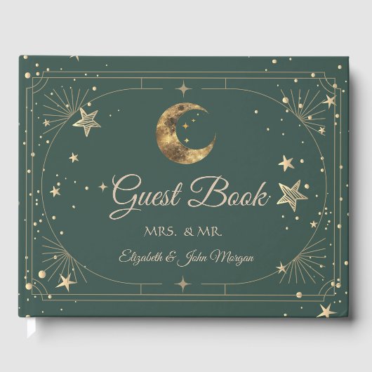 Livre D'or Celestial Moon Stars Frame Wedding (Recto)