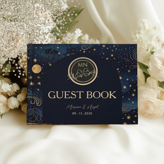 Livre D'or Celestial Navy Gold Wedding