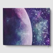 Livre D'or Celestial Purple Galaxy Moon Wedding  (Verso)