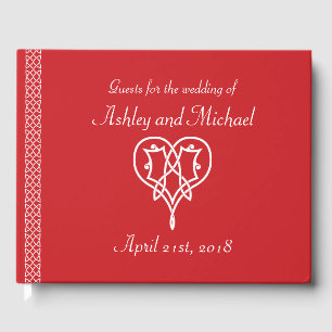 Livre D'or Céltic Weave Hearts dans Cherry Guest Book