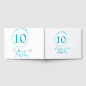 Livre D'or Cercle turquoise. Parties scintillant ronde 10e an (Complet)