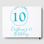 Livre D'or Cercle turquoise. Parties scintillant ronde 10e an (Verso)