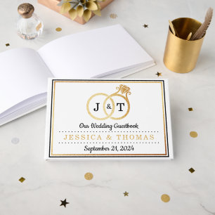 Livre D'or Cercles Mariages Chic Faux Gold Foil