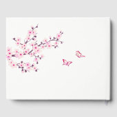 Livre D'or Cerisier Fleurs Rose Blanc Mariage Sur Mesure (Verso)