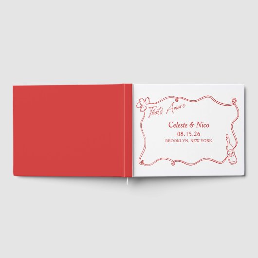 Livre D'or C'est Amore Mariage rouge personnalisé Italie tiré (Complet)