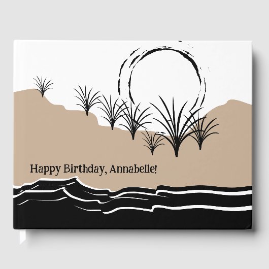 Livre D'or C'est une fête de plage heureux Anniversaire Nom (Recto)