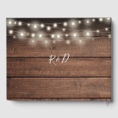 Livre D'or Chaîne éclaire Floral Rustique Mariage bois (Verso)