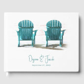 Livre D'or Chaises de plage blanches sarcelle d'été (Recto)