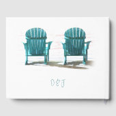 Livre D'or Chaises de plage blanches sarcelle d'été (Verso)