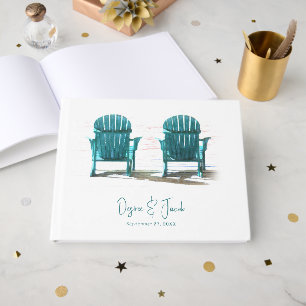 Livre D'or Chaises de plage blanches sarcelle d'été